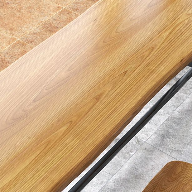 Light Brown Modern Style Bar Table in Solid Wood and Iron Cafe Bar Table, Only Table