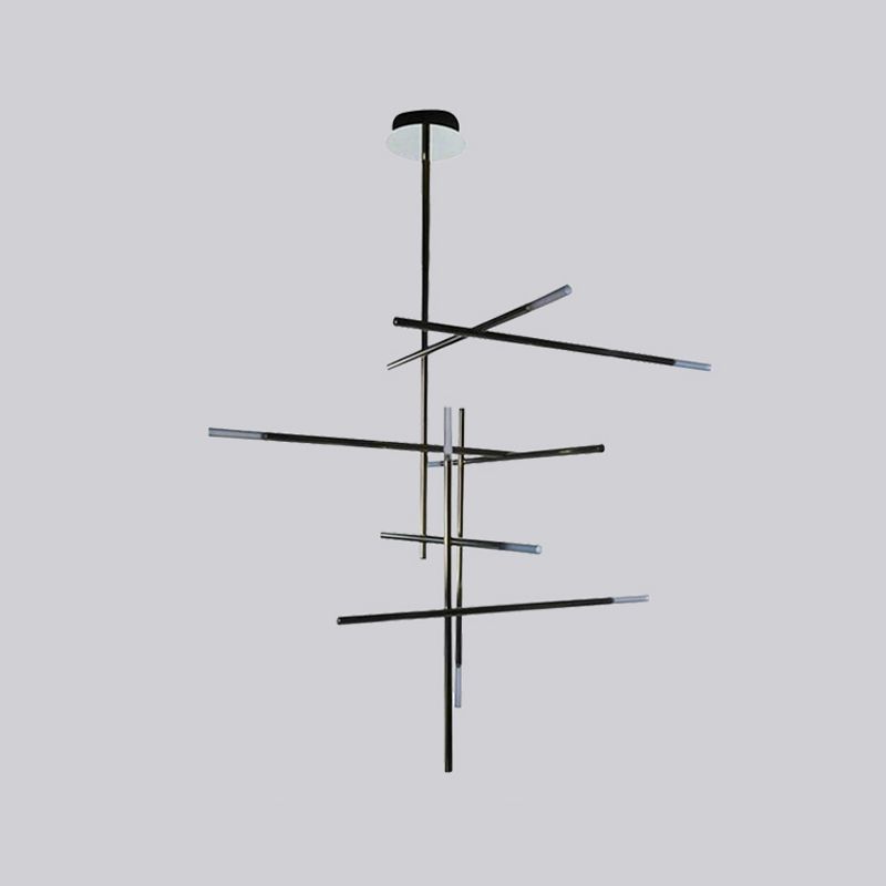 Modern Characteristic LED Pendant Light Plastic Linear Chandelier for Living Room