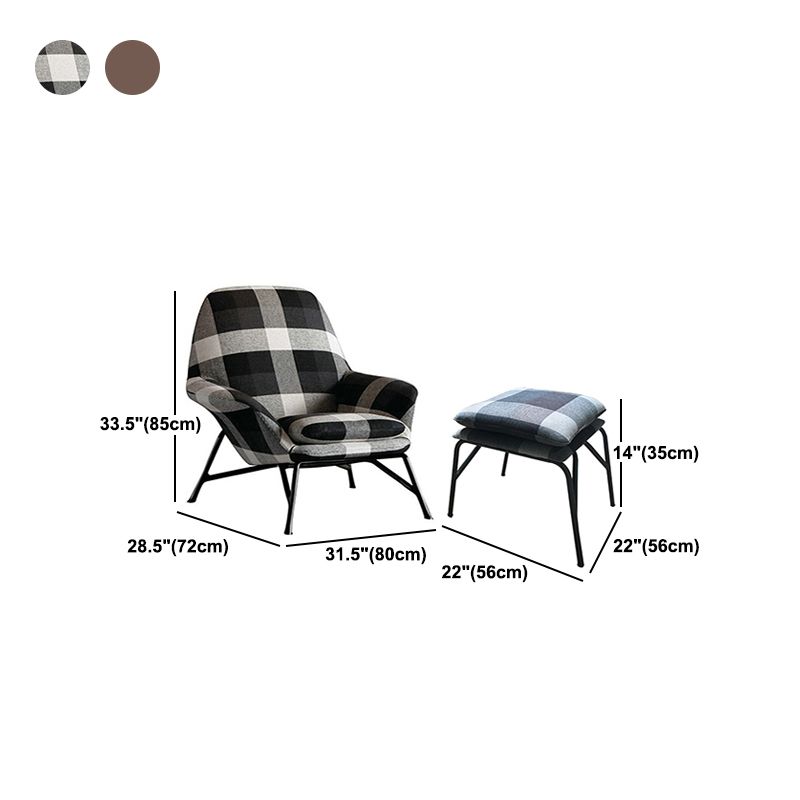 Linen Accent Chair Arms Included Accent Room Chair with Ottoman, 28.34" Wide