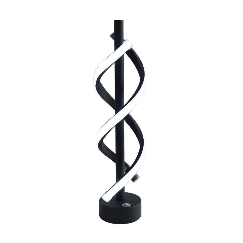 Semplicità Lampada da tavolo lineare ristorante metallico Luce notturna a LED in nero