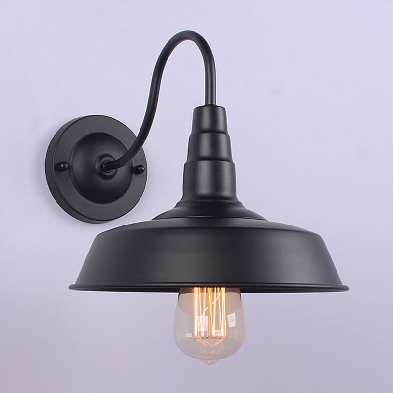 Luz de la pared de la pared industrial Luz de pared 1 Light Metal Wall Donce Black