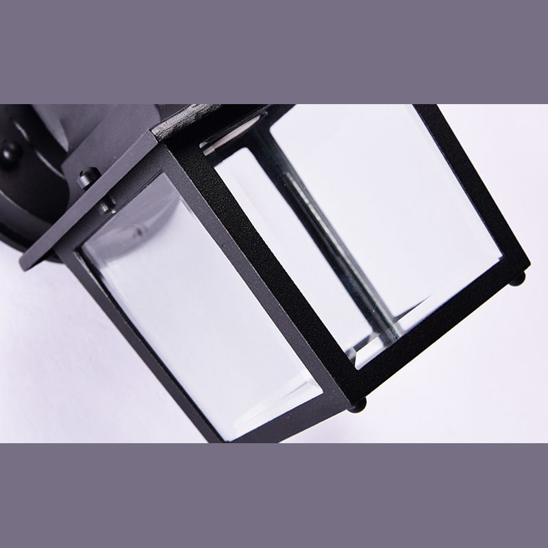 Schwarze quadratische Wandbeleuchtung minimalistische Glas Außenwandleuchten Beleuchtung