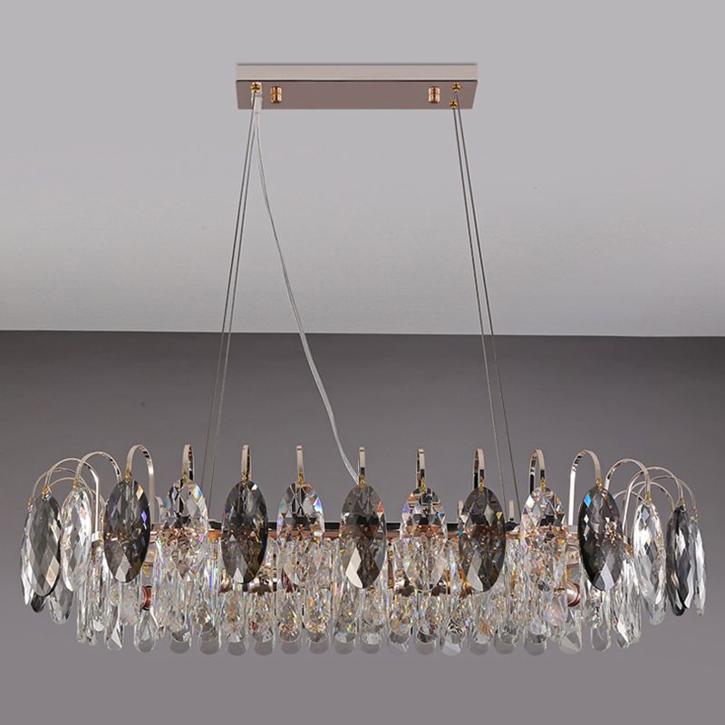 Modern Pendant Chandelier Linear Island Lighting Pendant Light in Grey