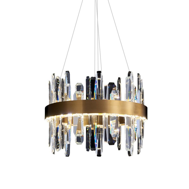 Crystal Rasta Gold Finitura del lampadario Circle in stile Mid Century Led Hanging Segret