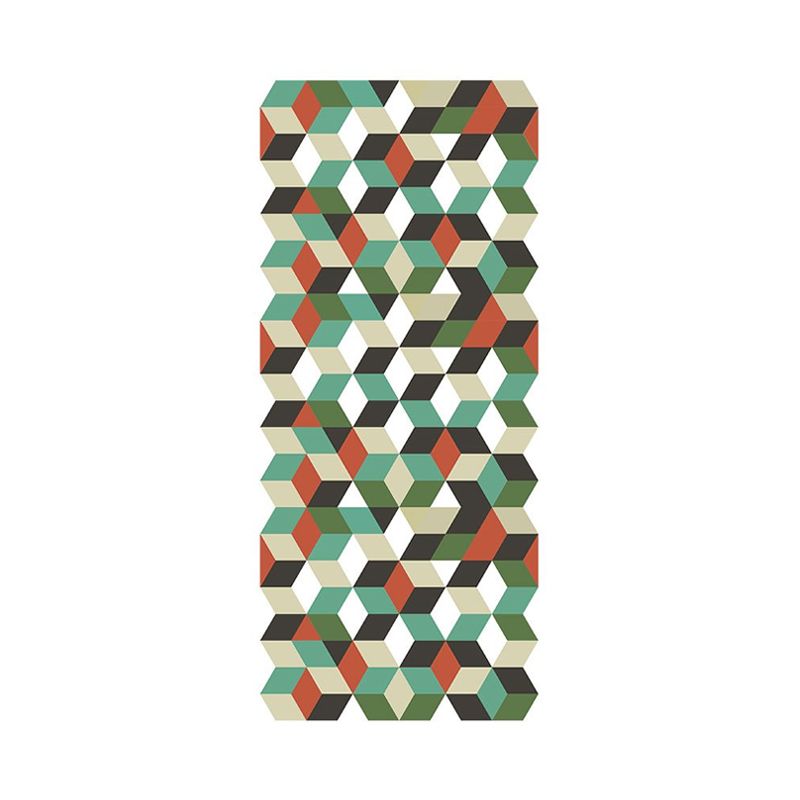 3D Cube Peel Wallpaper Panels Modern Amazing Matrix Wall Covering in Green, 4' x 20.5"