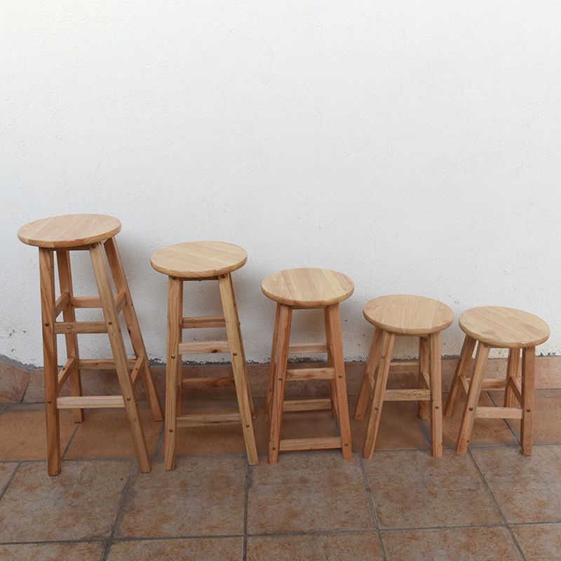Taburete moderno de barra sin respaldo de madera de roble interior de la madera natural encimera
