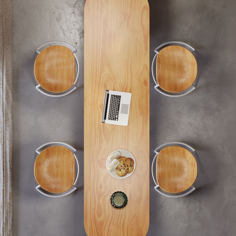 Contemporary Solid Wood Oval Bar Dining Table for Living Room