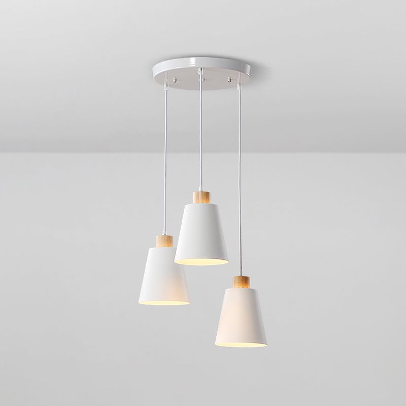 Multi Light Barrel suspendu pendant moderne Metal Metal Sanging Lighting pour le salon