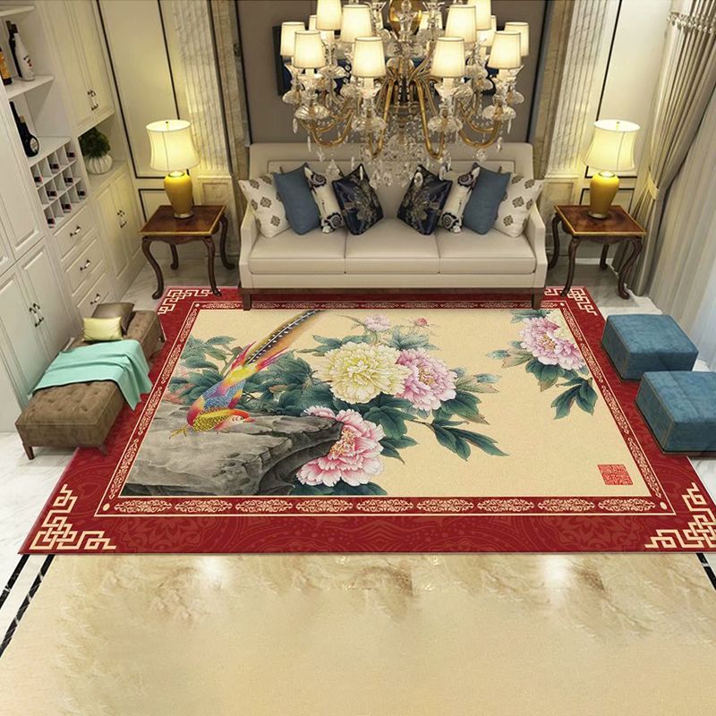 Meerkleurig nostalgie binnentapijt polyester inktprint tapijt onderhoudsvriendelijk tapijt voor huisdecoratie