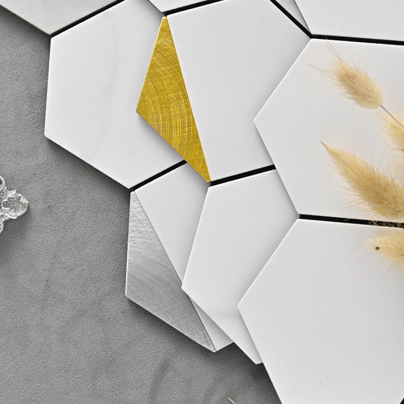 Hexagonal Modern Peel and Stick Tiles Mosaic Tile Peel and Stick Backsplash