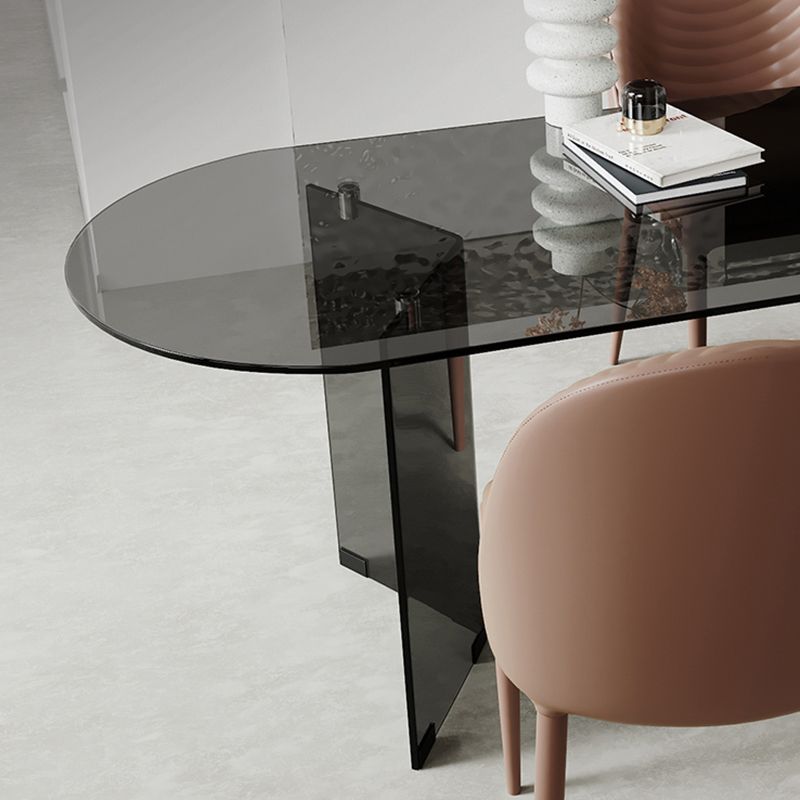 1/2/5/7 Pieces Modern Oval Tempered Glass Top Dining Set for Home
