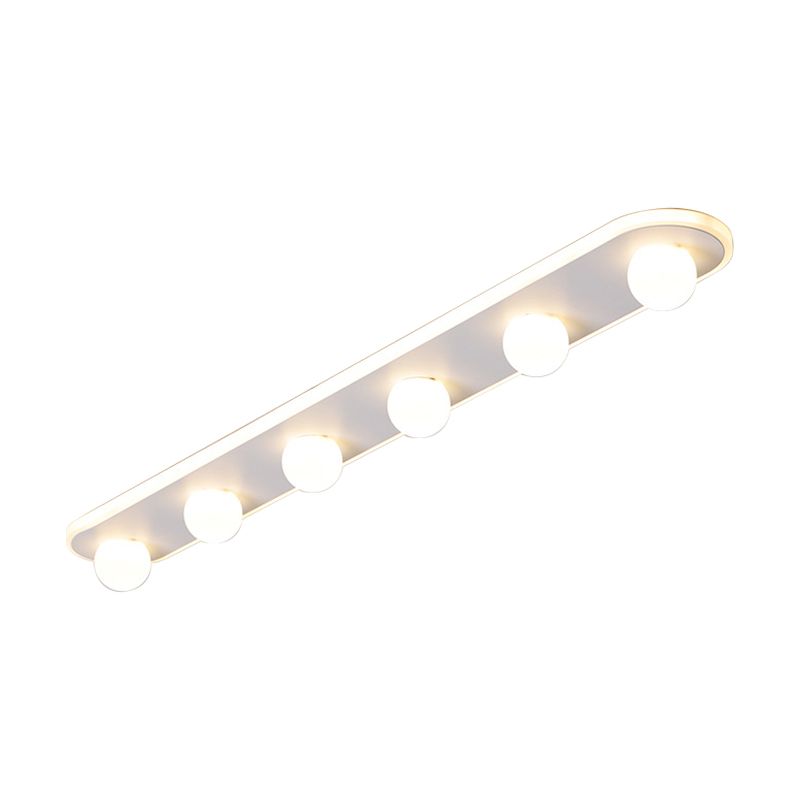 Rechthoekige Acryl Semi Flush Mount Modernist 3/4/6 Licht Wit Led Semi Flush Light Fixture in Wit/Warm Licht