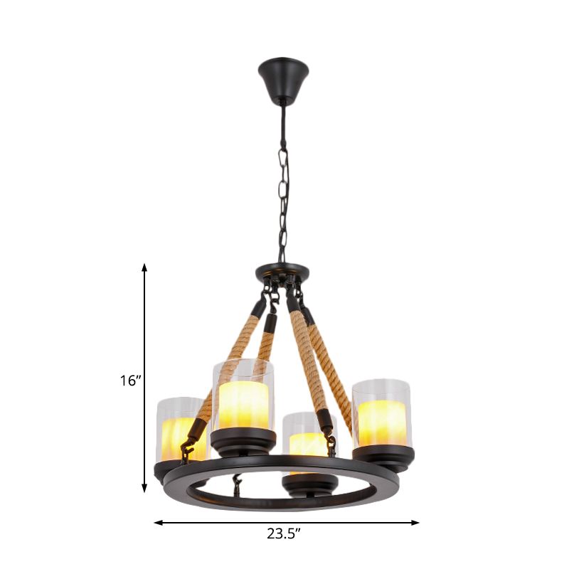 Wagon Wheel Metal Chandelier Light Rustic Style 6/8/10 Lights Dining Room Hanging Light in Black