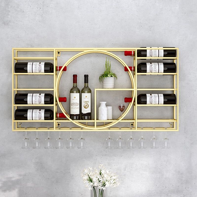 Metal Wall Mounted Modern Wine Rack 4"W x 16.5"H Wine Stemware Holder