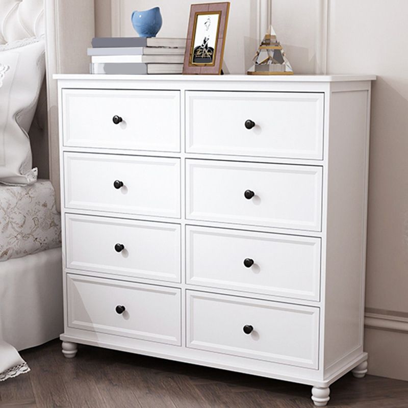 13.8" W Vertical Chest Solid Wood White Storage Chest with Drawers
