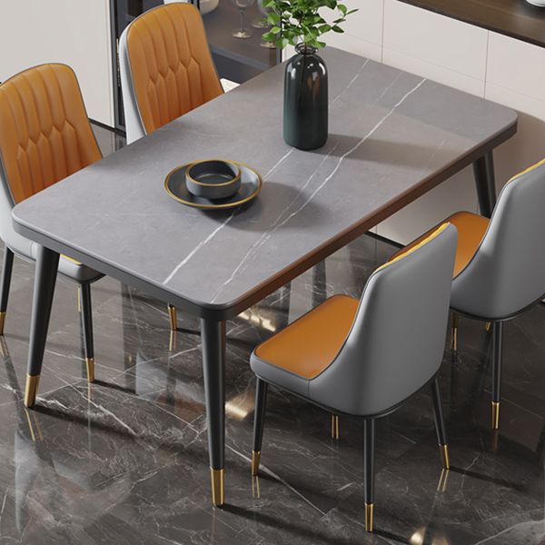 Sintered Stone Modern Dining Table Rectangle Table with 4 Legs for Home Use