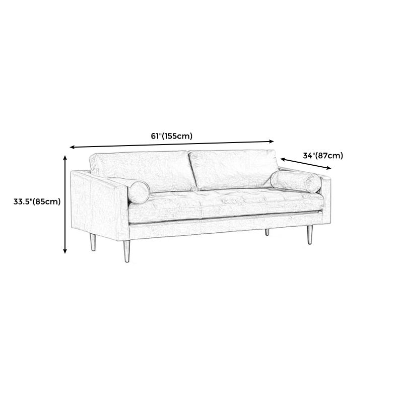 Craftsman Faux Leather Square Tufted Sofa for Living Room 65H