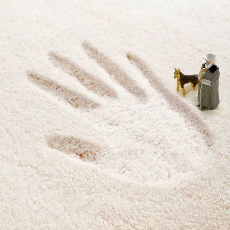 Beige Modern Carpet Polyester Color Block Carpet Non-Slip Backing Carpet for Living Room