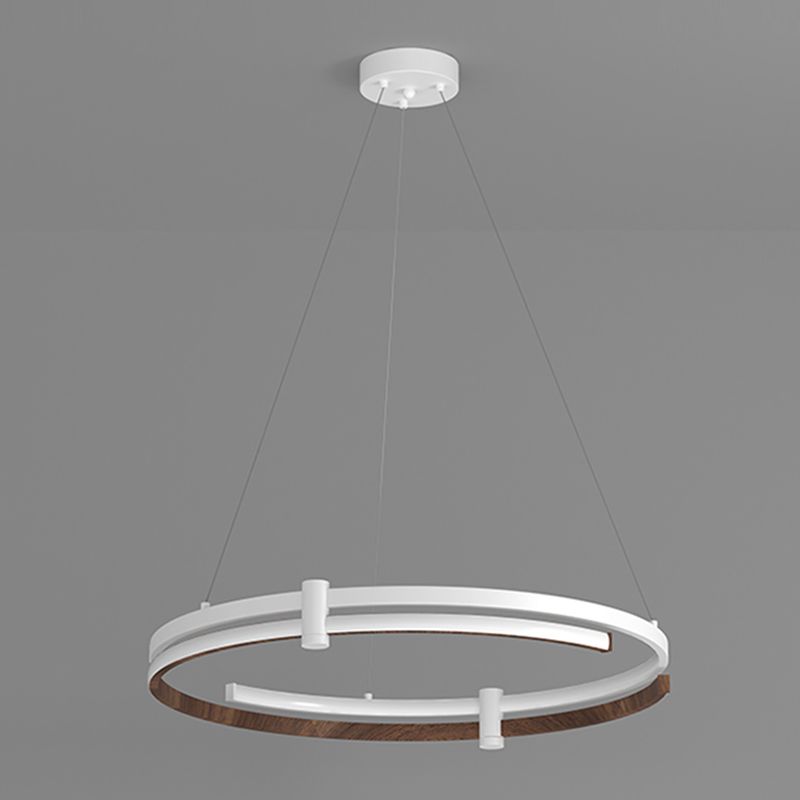 Nordic Circle Chandelier Aluminum 24" Wide LED Chandelier Pendant for Living Room