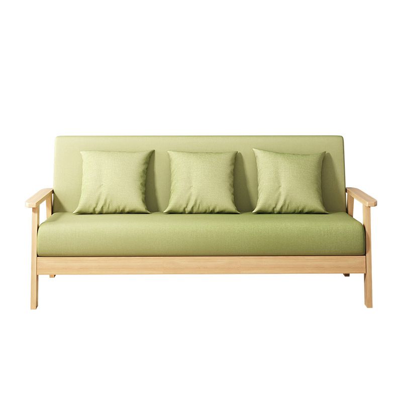 Fabric Square Arm Slipcovered 2/3 Seat Sofa with Wooden Based Solid Color Sofa