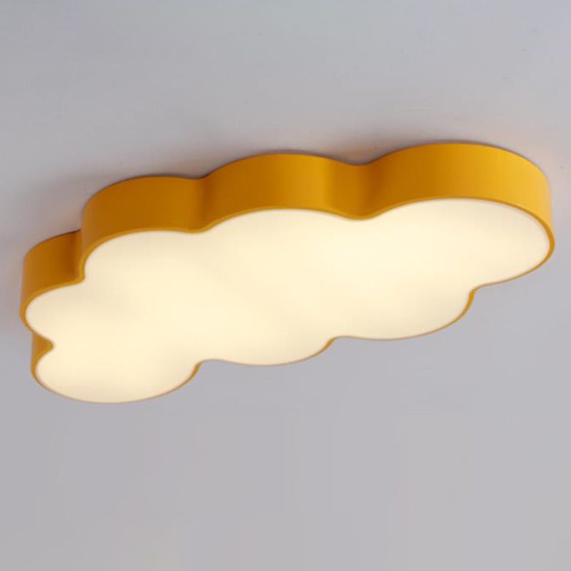 Cloud Kindergarten Flush Mount Lighting Metallic Kids Style LED-Unterputz-Halterung mit Acryl-Farbton