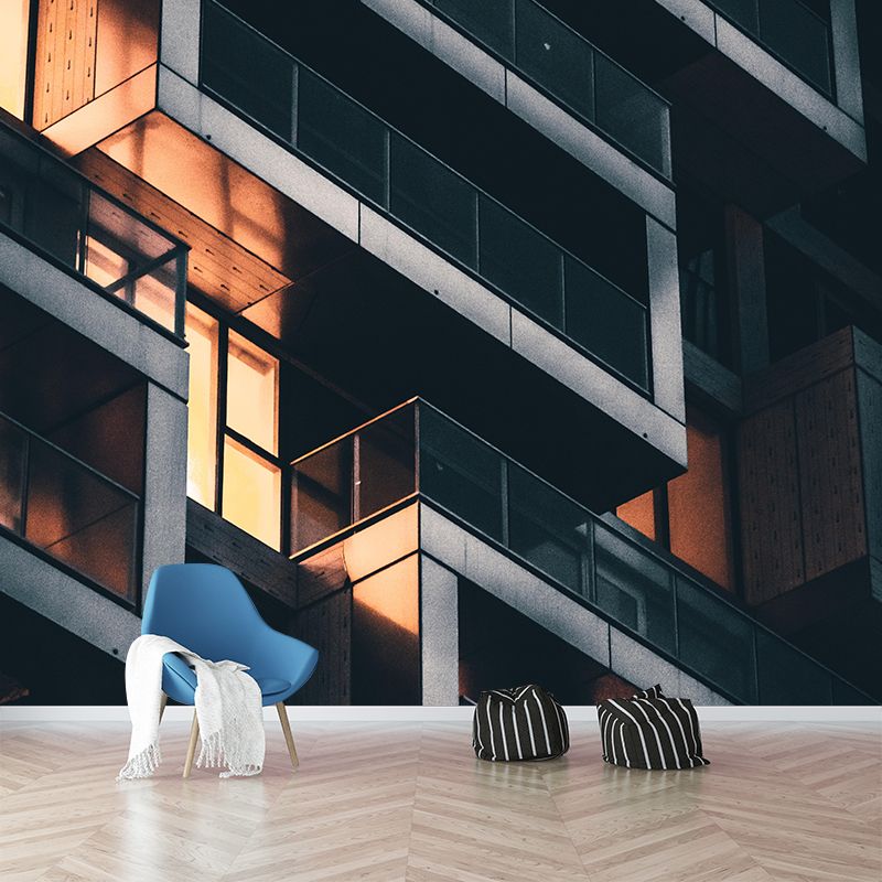 Eco-friendly Horizontal Photography Architecture Mural Wallpaper for Sitting Room