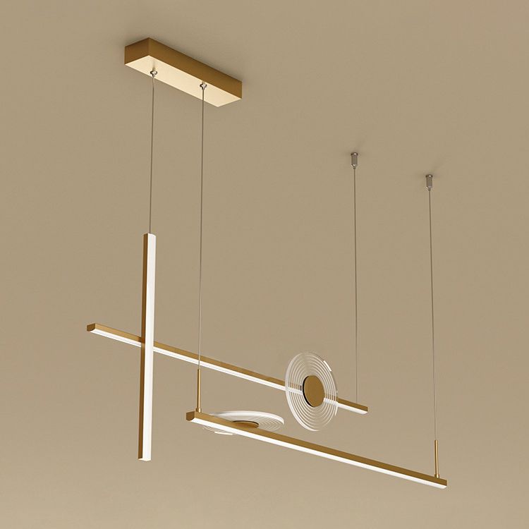 Modern Lighting Chandelier Linear Island Lighting Metal 5 Light Island Pendant Lights