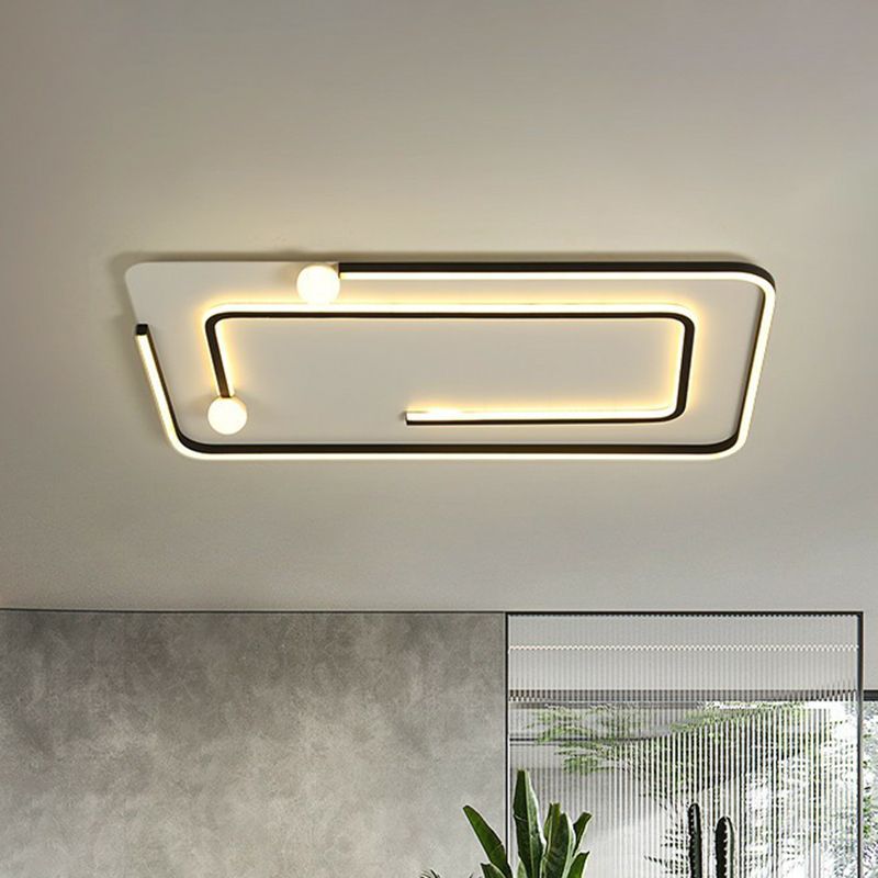 Geometrische slaapkamer LED-inbouwlamp Acryl minimalistische inbouwplafondlamp in zwart