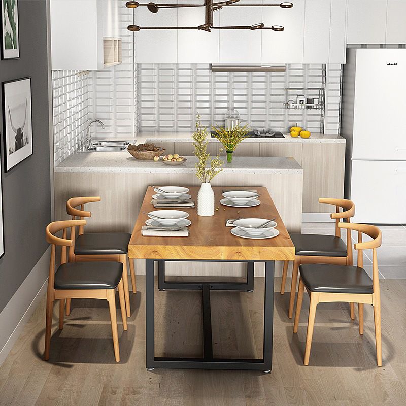Contemporary Kitchen Dining Chairs Faux Leather Dining Chairs in Natural
