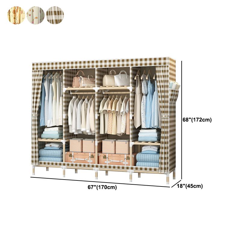 Contemporary Style Wardrobe Solid Wood Wardrobe Closet with Legs