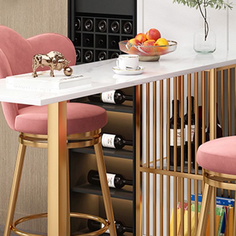 Glam Bar Dining Table White Rectangle Living Room Counter Table