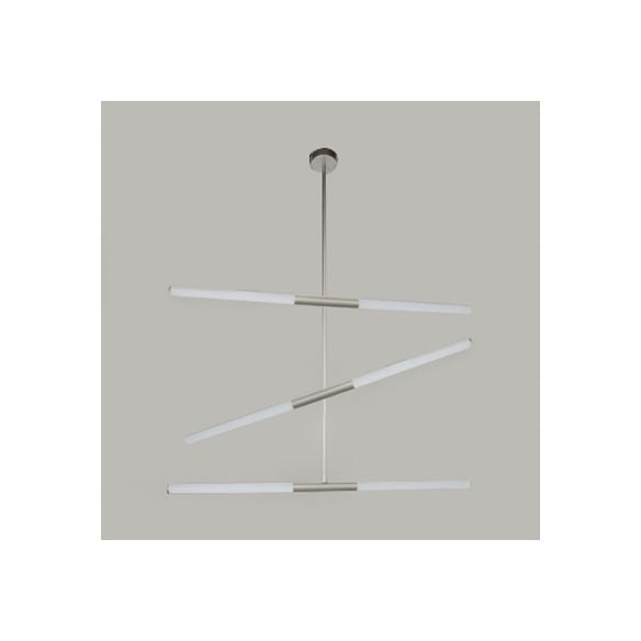 Lampadario tubolare acrilico moderno moderno 2/4/6 luci in bianco/nero/oro a soffitto in luce calda/bianca