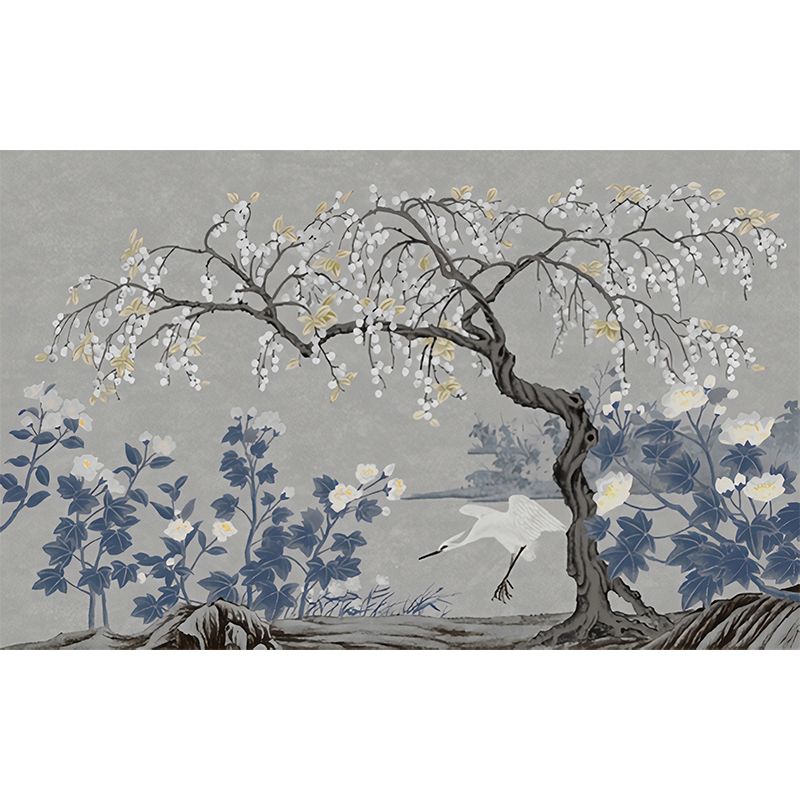Asia Longan Trees Harvest Mural Dark Color Flower Wall Art for Dining Room, Custom-Made