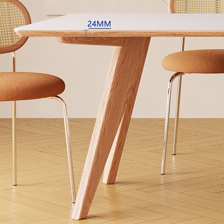 Medieval Modern Stone Dining Table 4 Ash Legs Table for Dining Room