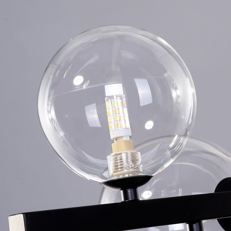 Modern Globe Glass Island Pendant Light Multi Light Metal Simplicity Style Hanging Lamp