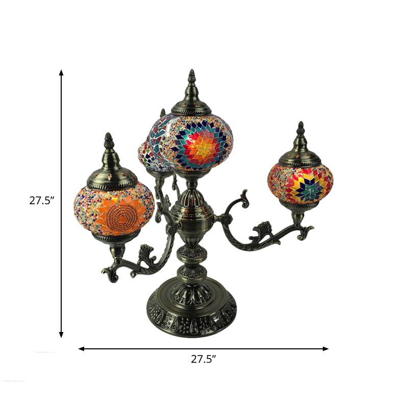 Bohemia Ovale Nightand Light 4 ampoules Tableau de nuit Tablette de nuit Éclairage en rouge / jaune / orange pour la chambre