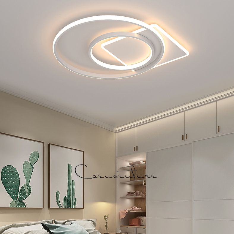 Lámpara de techo moderna geométrica con luz empotrada LED para sala de estar de hierro forjado