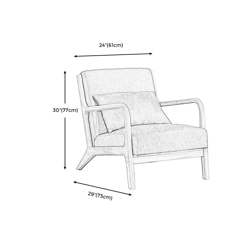 Lounge Accent Arm Chair Cotton Blend with Basic Four Legs and Pillow Back