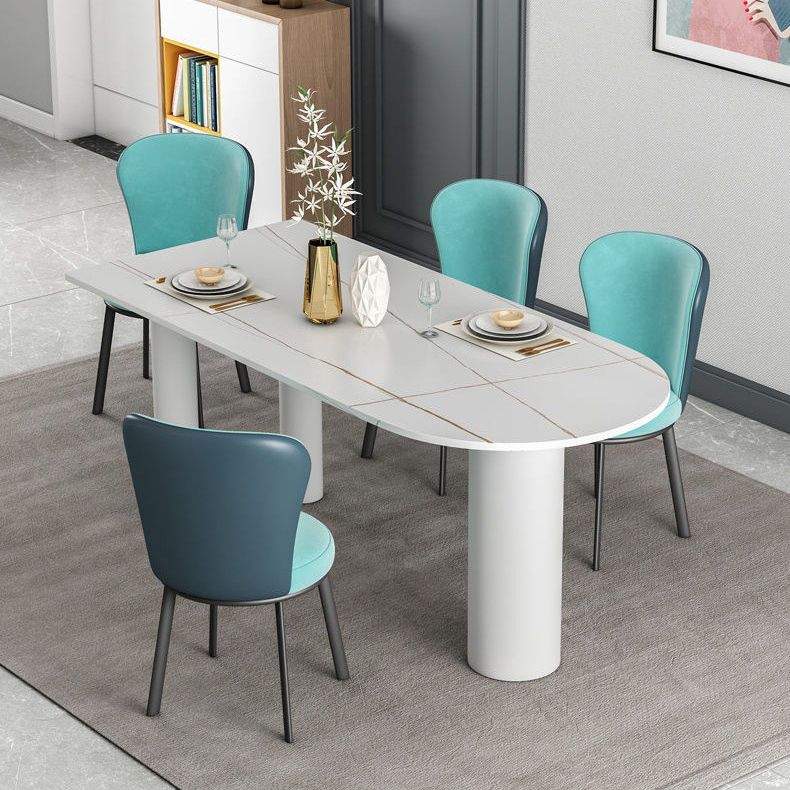 White Dining Table Contemporary Style Dinette Table for Home Kitchen