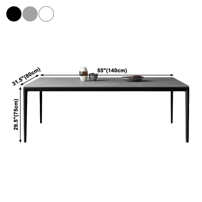 Mesa de comedor de piedra sinterizada estilo moderno Mesa rectangular con base de 4 patas