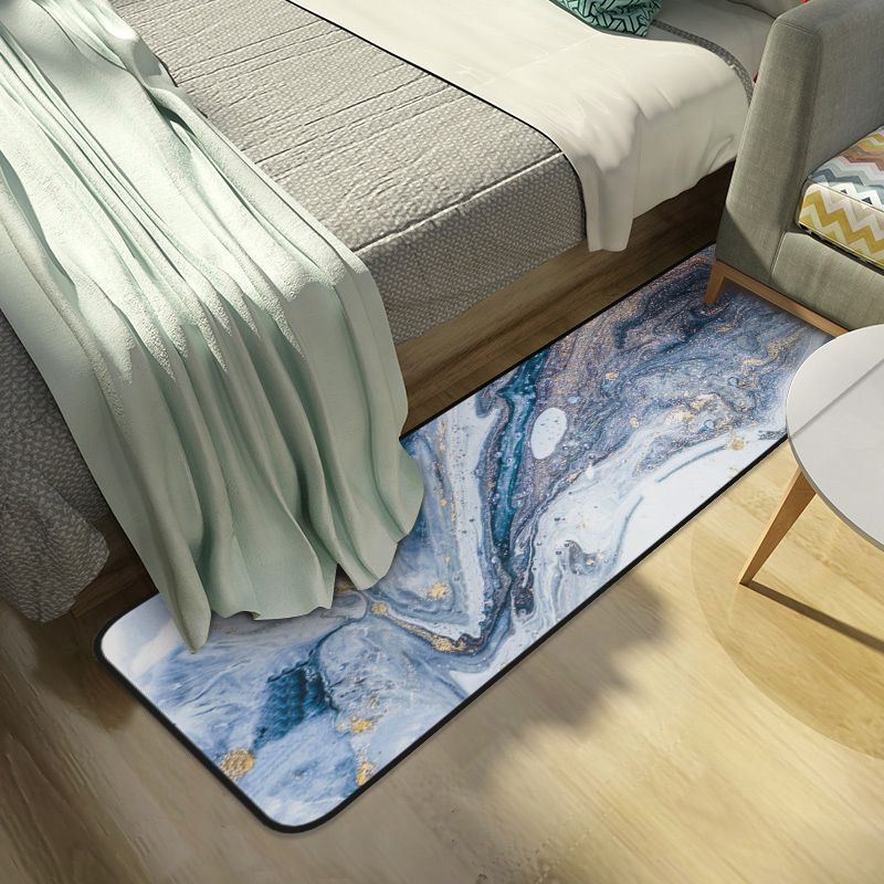 Multi-Colored Modern Rug Polyster Abstract Printed Indoor Rug Non-Slip Backing Pet Friendly Carpet for Bedroom