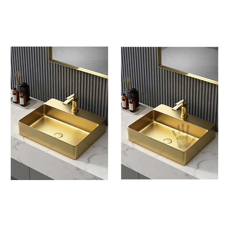 Modern Bathroom Sink Rectangular Bathroom Sink with Basin and Faucet