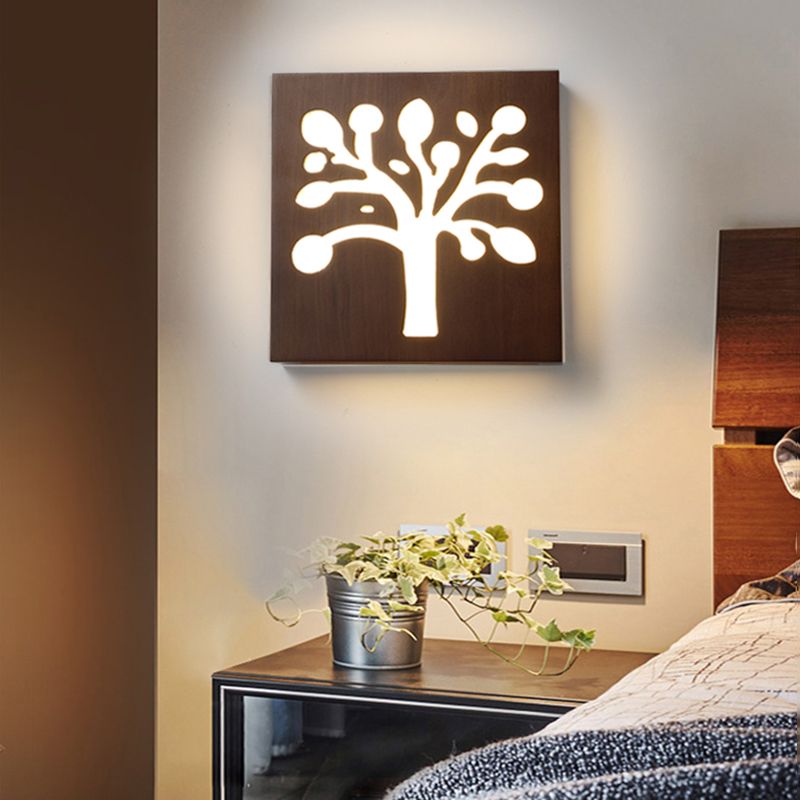Lumières murales en bois de style moderne Lumières murales créatives pour le salon de la chambre à coucher de l'hôtel