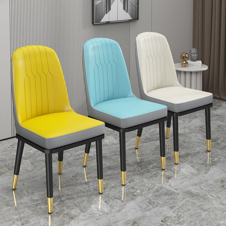 Glam Style Side Chair Parsons Armless Side Chair for Kitchen