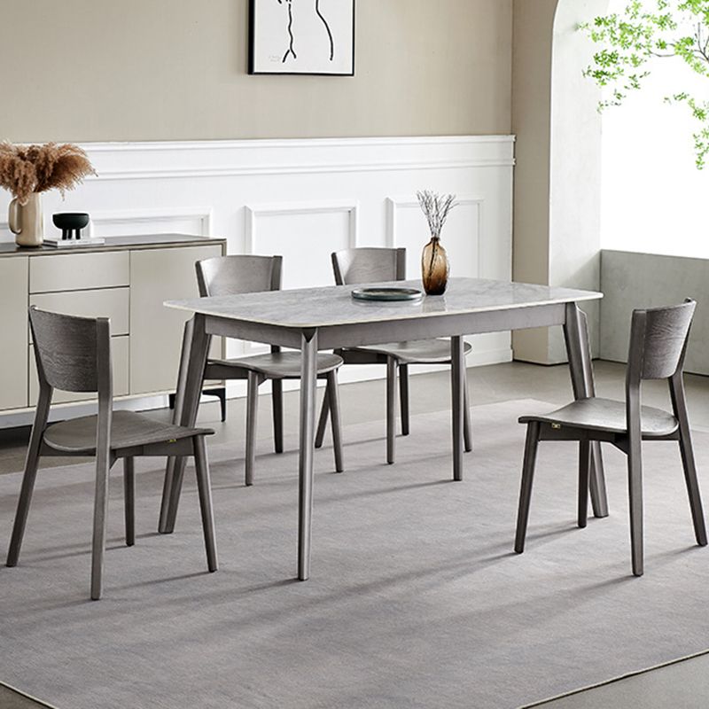 Armless Kitchen Dining Chairs Solid Wood Open Back Dining Chairs