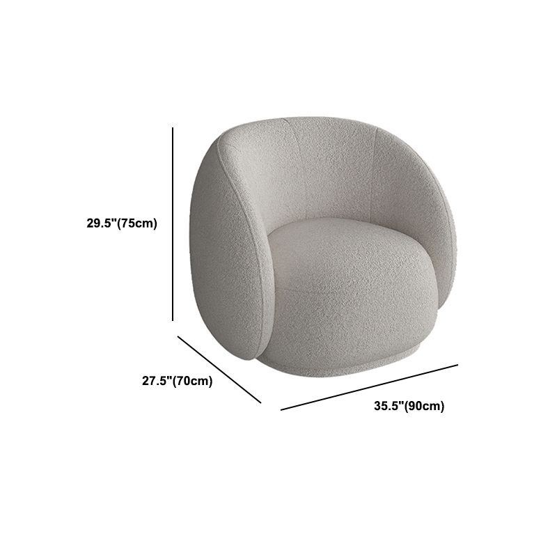 Gray Wool Sloped Arm Sofa Contemporary Curved Sofa for Living Room