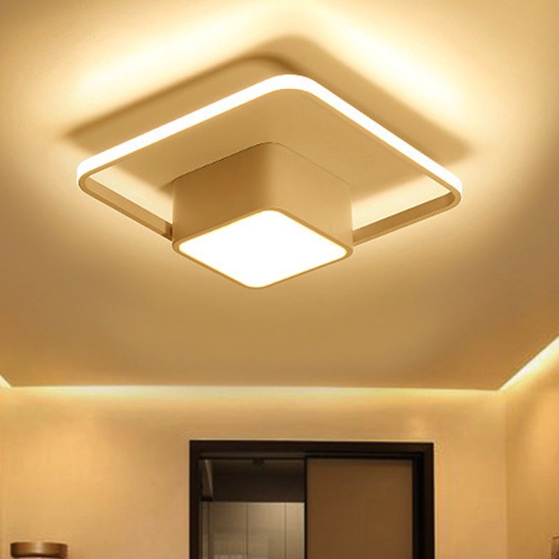 Square and Block Acrylic Ceiling Light Modern LED 18 "/21.5" /25.5 " Wide Flush Light in Warm / White / Natural Light