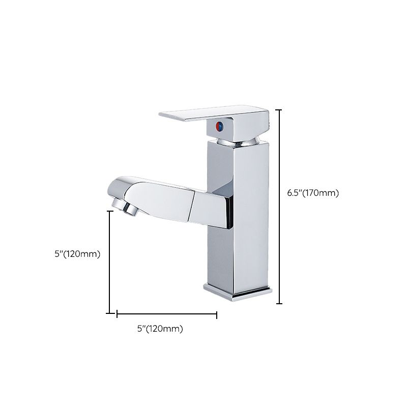 Modern Pull Out Centerset Faucet Single Handle Bathroom Vessel Faucet