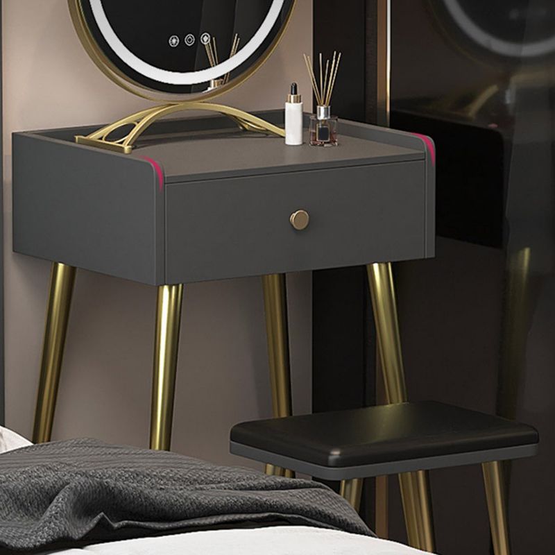 Rectangular Top Vanity Makeup Table - 30.7" Tall Vanity White/Grey Makeup Table