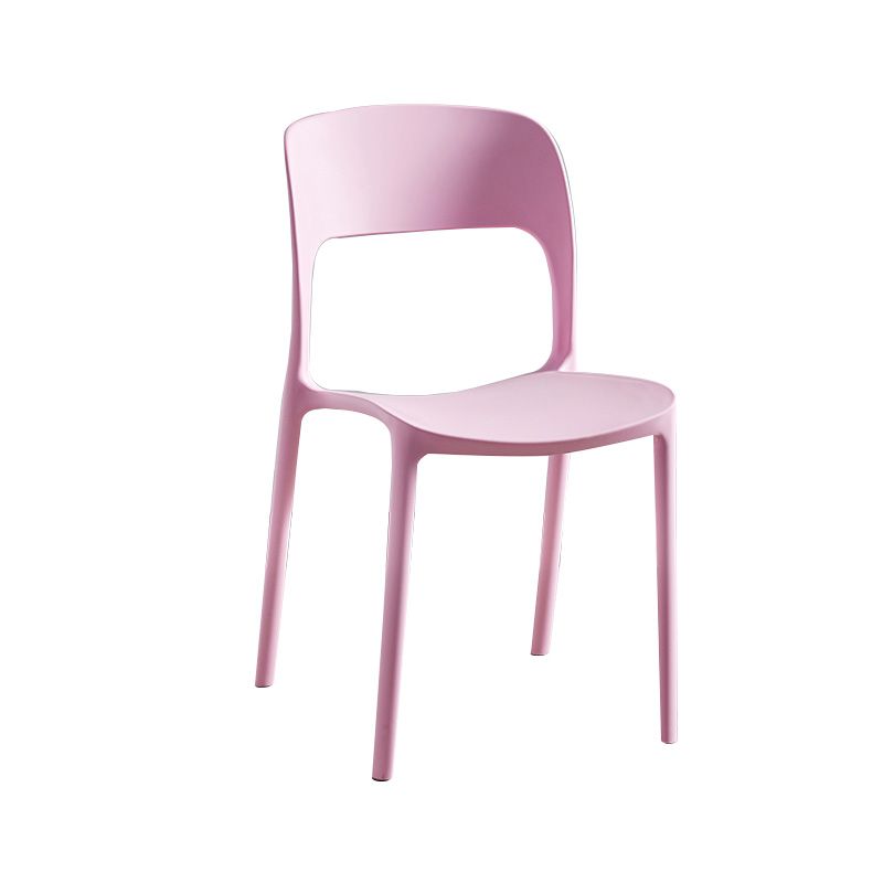 Chaises d'appoint empilables en plastique Chaise de salle à manger sans accoudoirs à dossier ouvert (Ensemble de 4)
